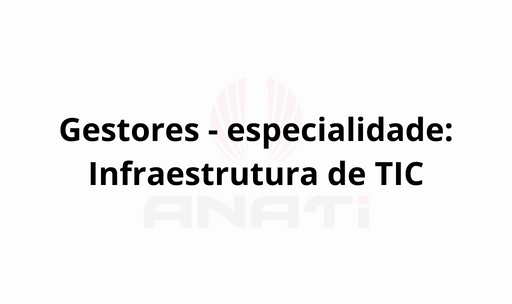 Gestores - especialidade: Infraestrutura de TIC